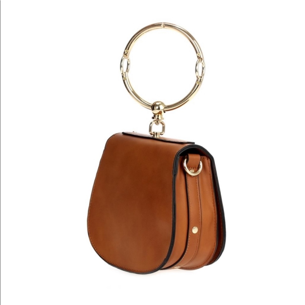 Premium Vegan Leather Luxe Metal Ring bag - Picture 4 of 5